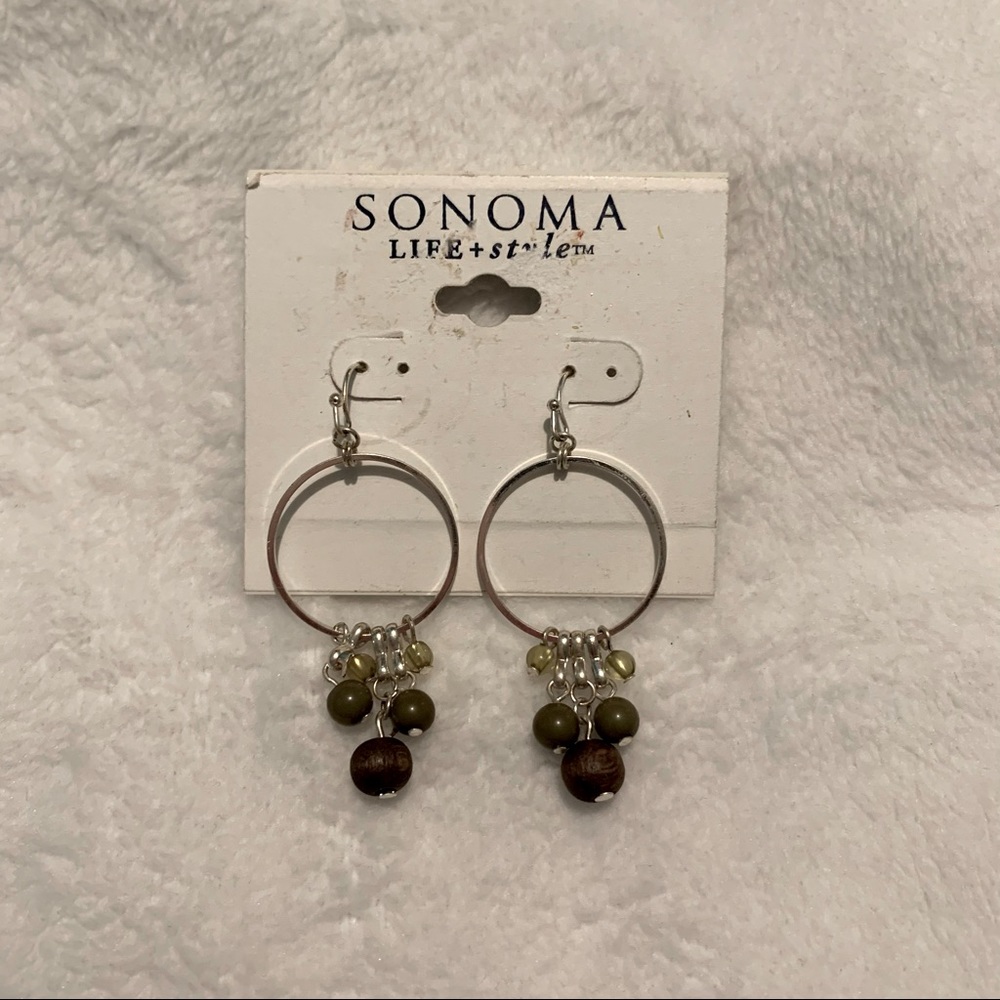 Hoop earrings with bead detailing